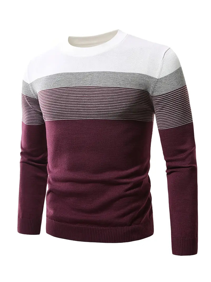 Axel™ | Mysig Randig Stickad Tröja