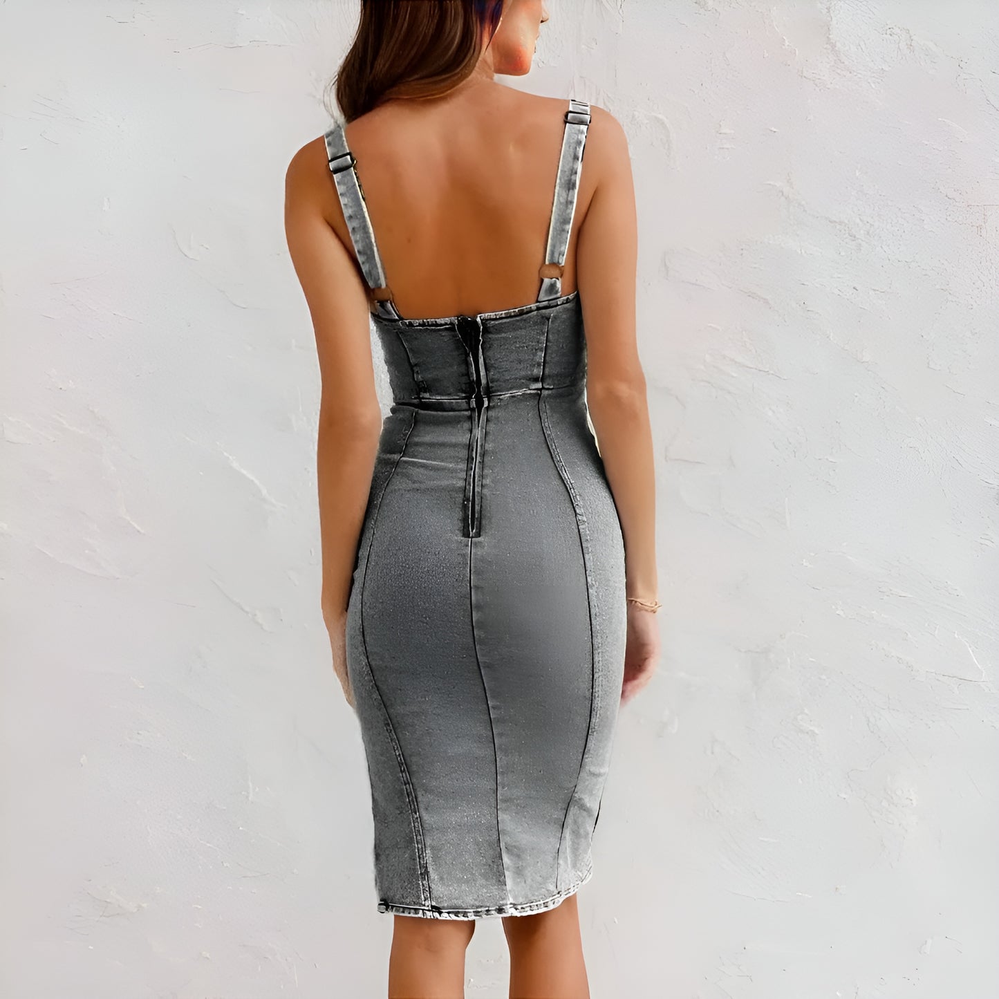 Sofia™ | Elegant denim camisole klänning